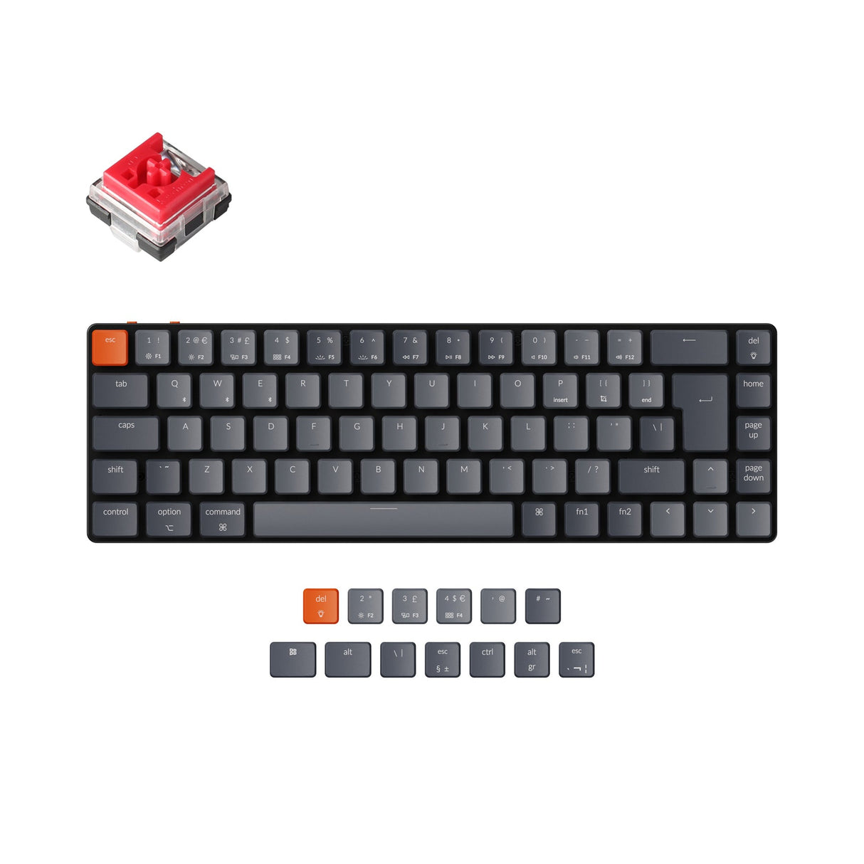 Keychron K7 Ultraschlanke kabellose mechanische Tastatur (UK-ISO-Layout)