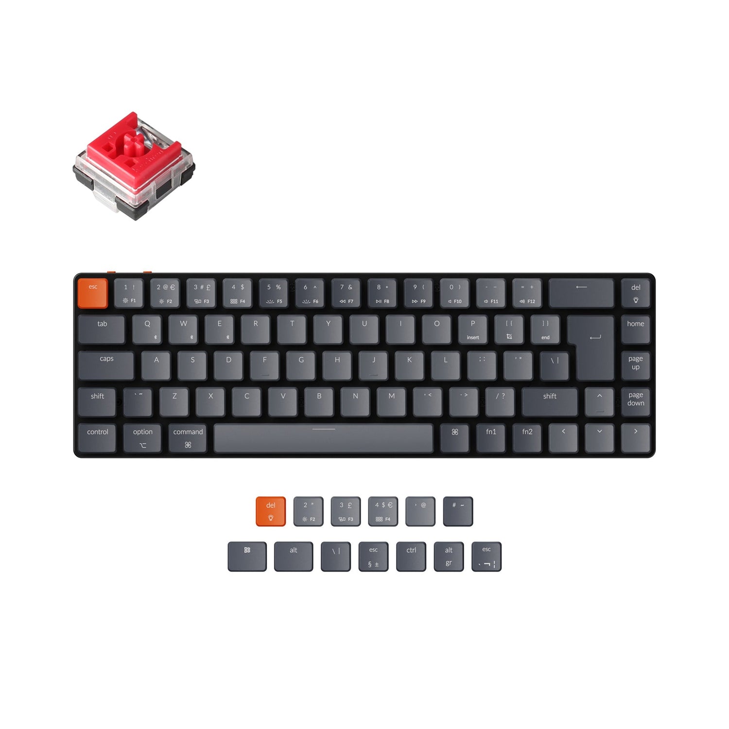 Keychron K7 Ultraschlanke kabellose mechanische Tastatur (UK-ISO-Layout)