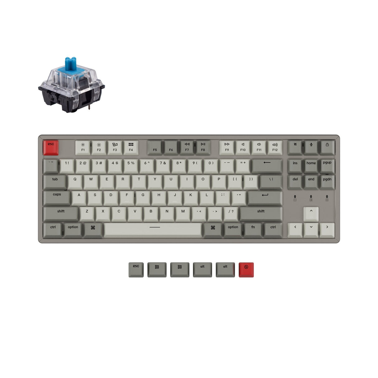 Keychron K8 kabellose mechanische Tastatur ohne Hintergrundbeleuchtung (US-ANSI-Layout)