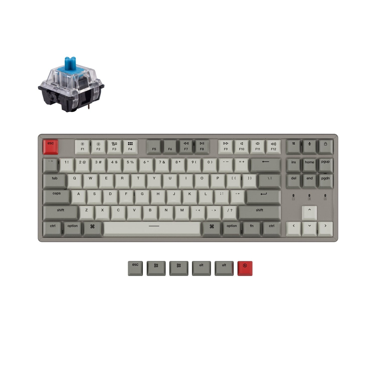 Keychron K8 kabellose mechanische Tastatur ohne Hintergrundbeleuchtung (US-ANSI-Layout)