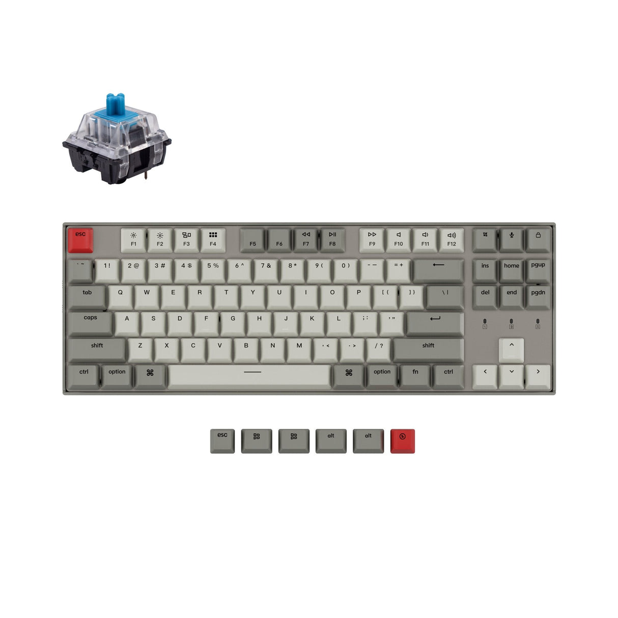 Keychron K8 kabellose mechanische Tastatur ohne Hintergrundbeleuchtung (US-ANSI-Layout)
