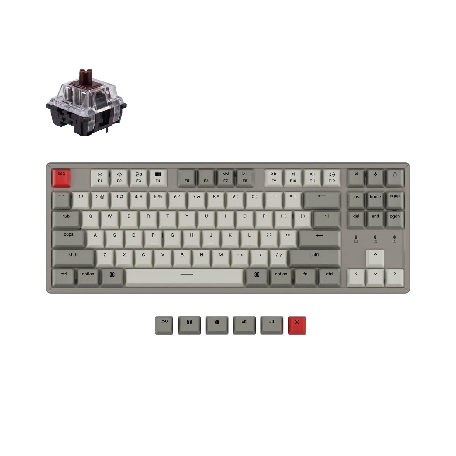 Keychron K8 kabellose mechanische Tastatur ohne Hintergrundbeleuchtung (US-ANSI-Layout)