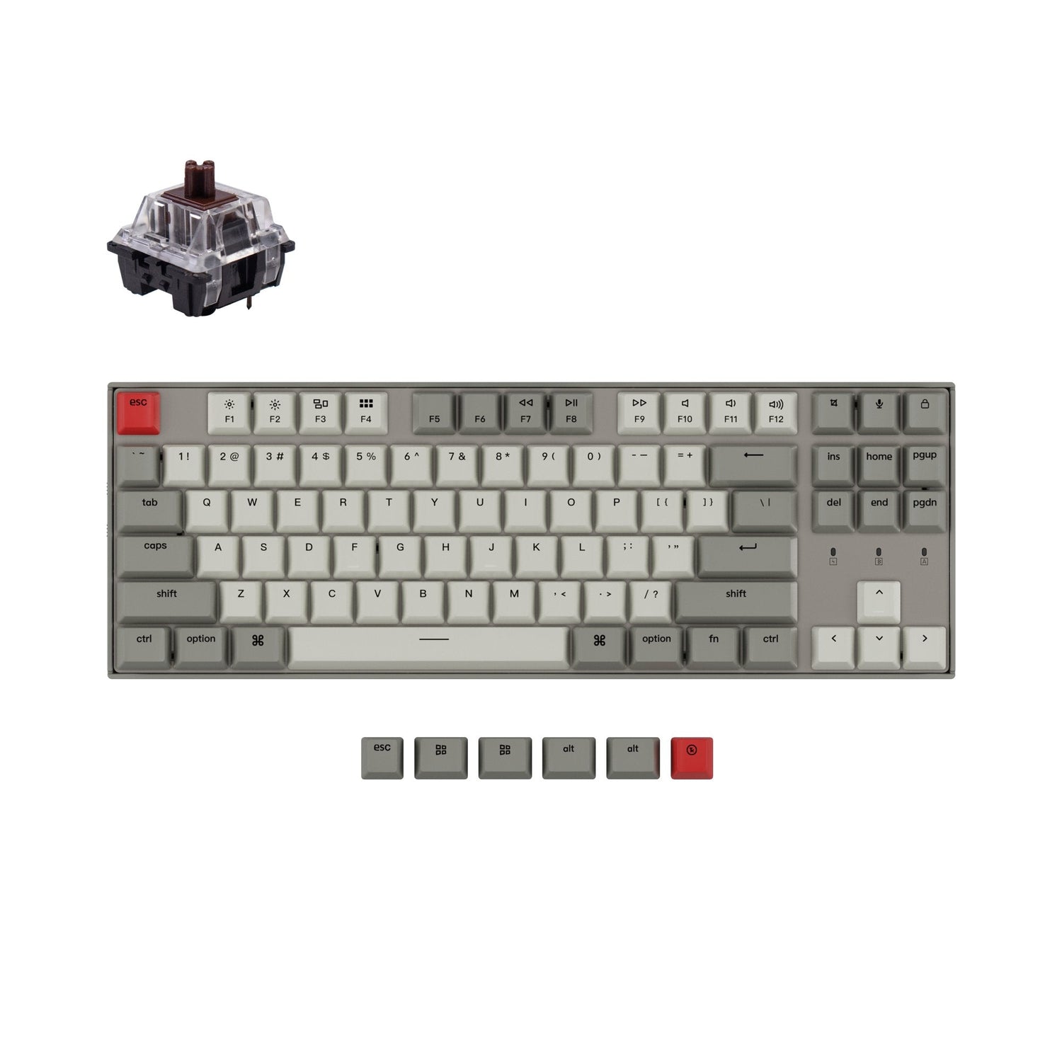 Keychron K8 kabellose mechanische Tastatur ohne Hintergrundbeleuchtung (US-ANSI-Layout)
