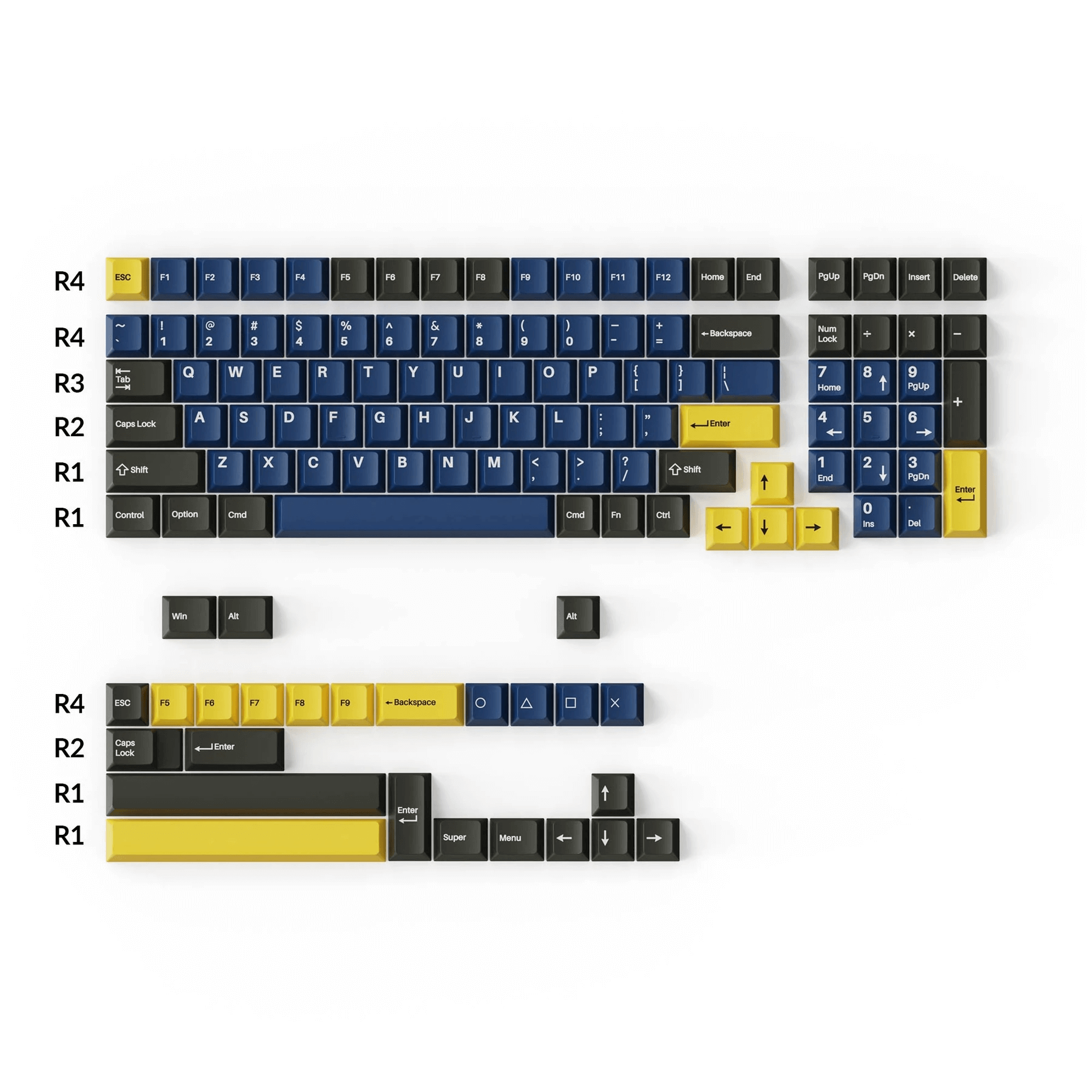Double-Shot PBT Cherry Profile Komplettset Tastenkappen – Königlich