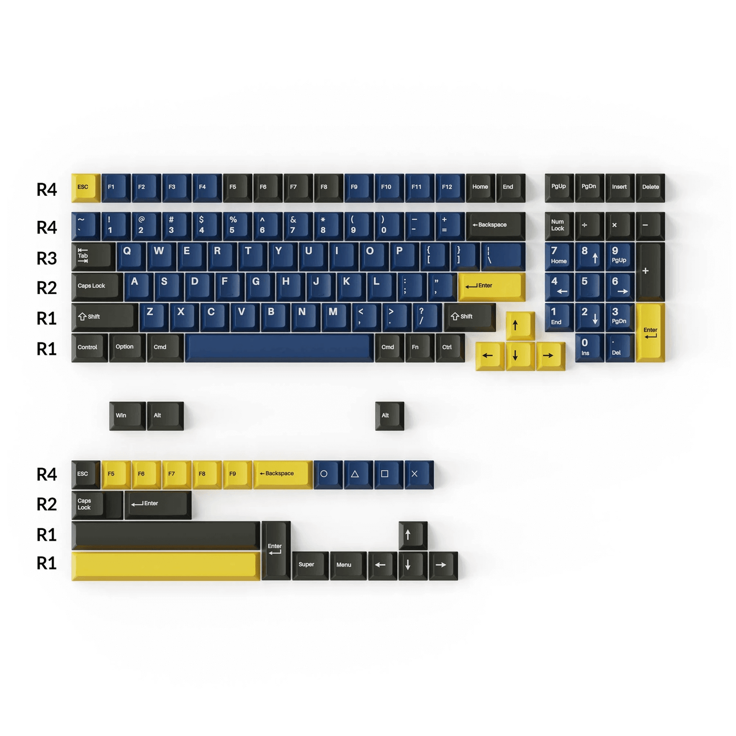 Double-Shot PBT Cherry Profile Komplettset Tastenkappen – Königlich