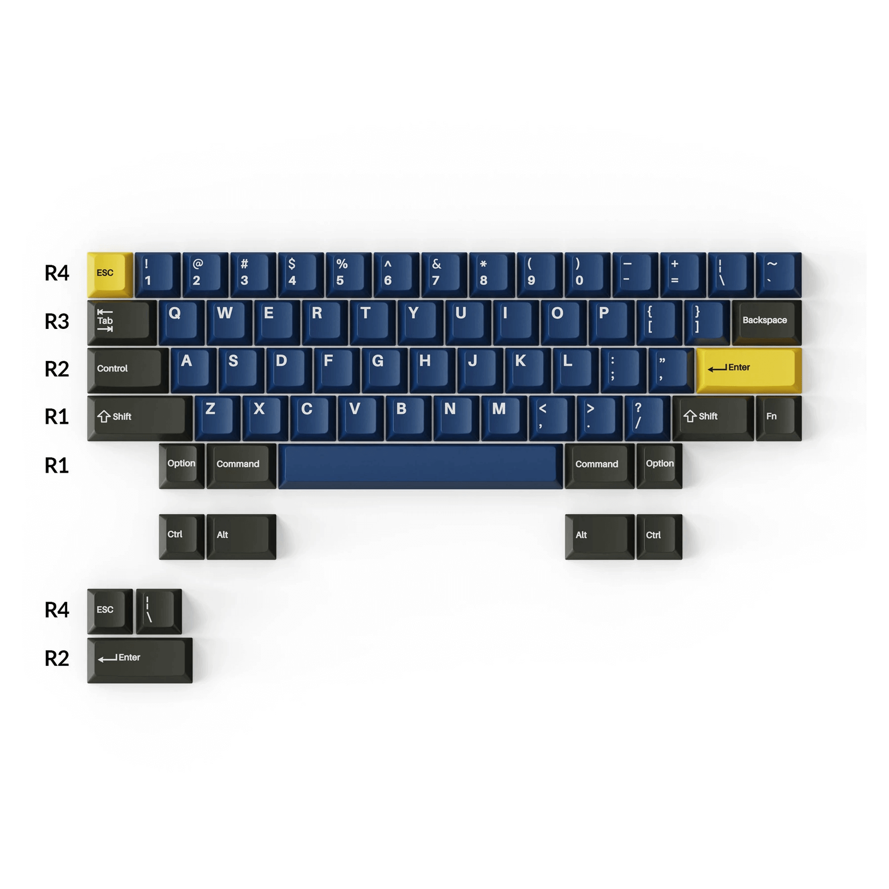 Double-Shot PBT Cherry Profile Komplettset Tastenkappen – Königlich