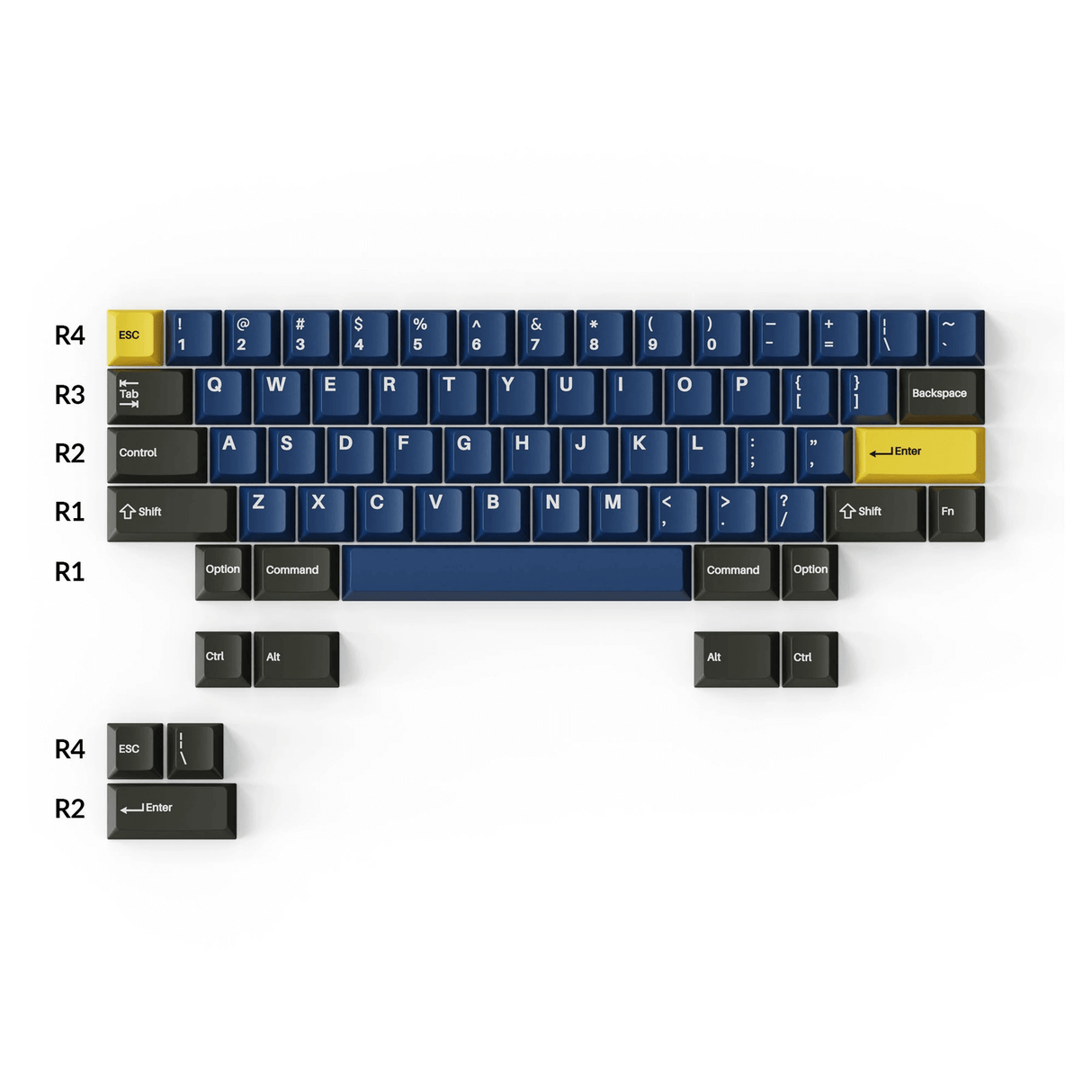 Double-Shot PBT Cherry Profile Komplettset Tastenkappen – Königlich