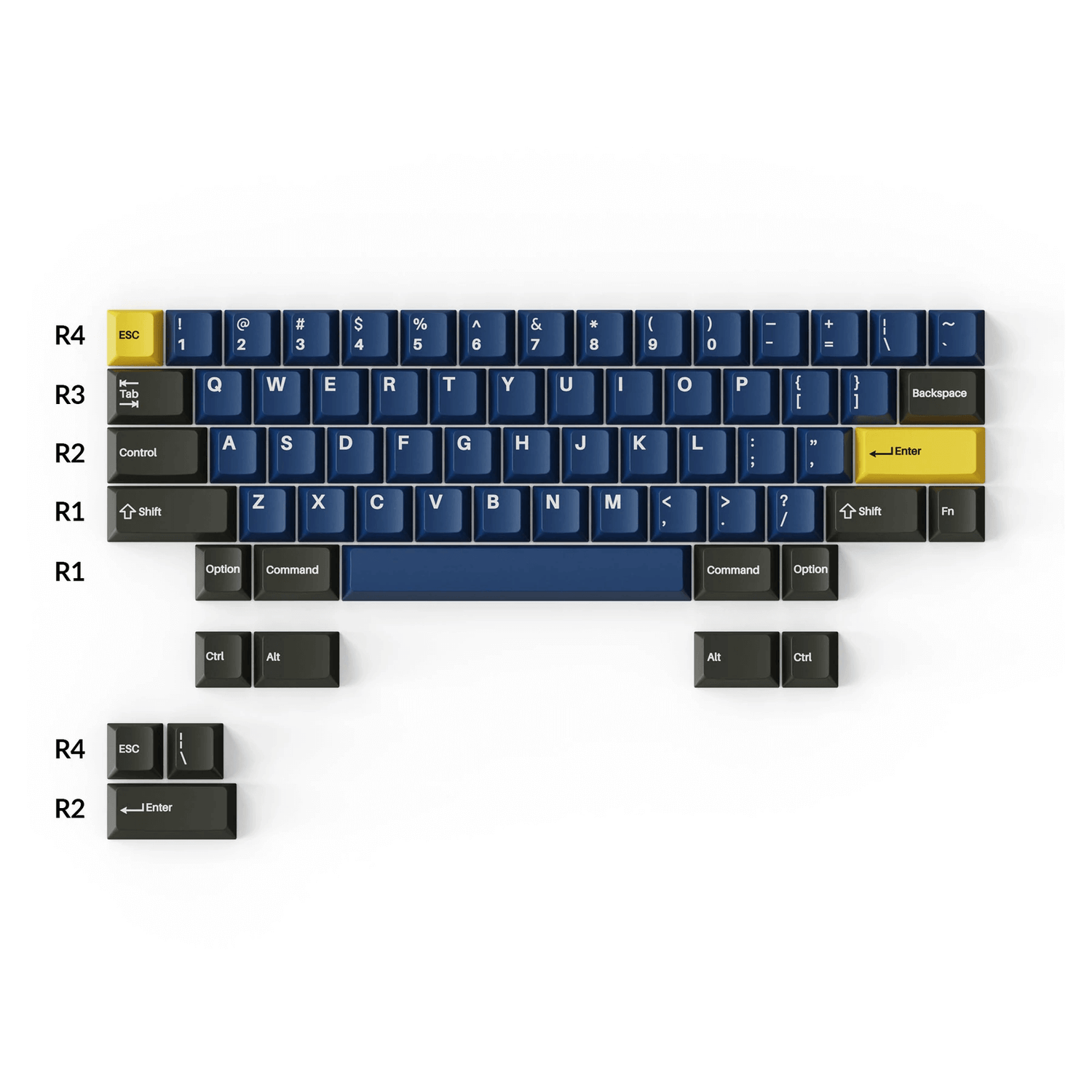 Double-Shot PBT Cherry Profile Komplettset Tastenkappen – Königlich