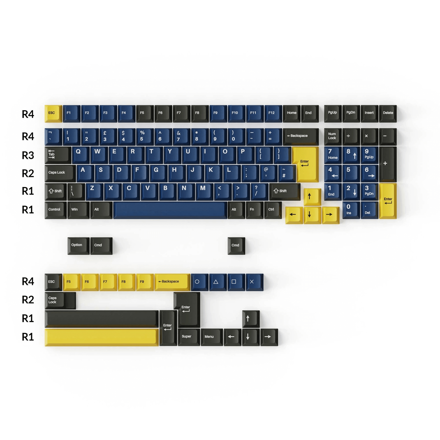 Double-Shot PBT Cherry Profile Komplettset Tastenkappen – Königlich