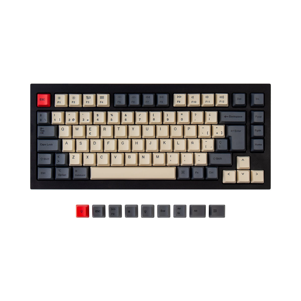 ISO Q1 & K2 OEM Dye-Sub PBT Tastenkappen-Sammlung – Carbon