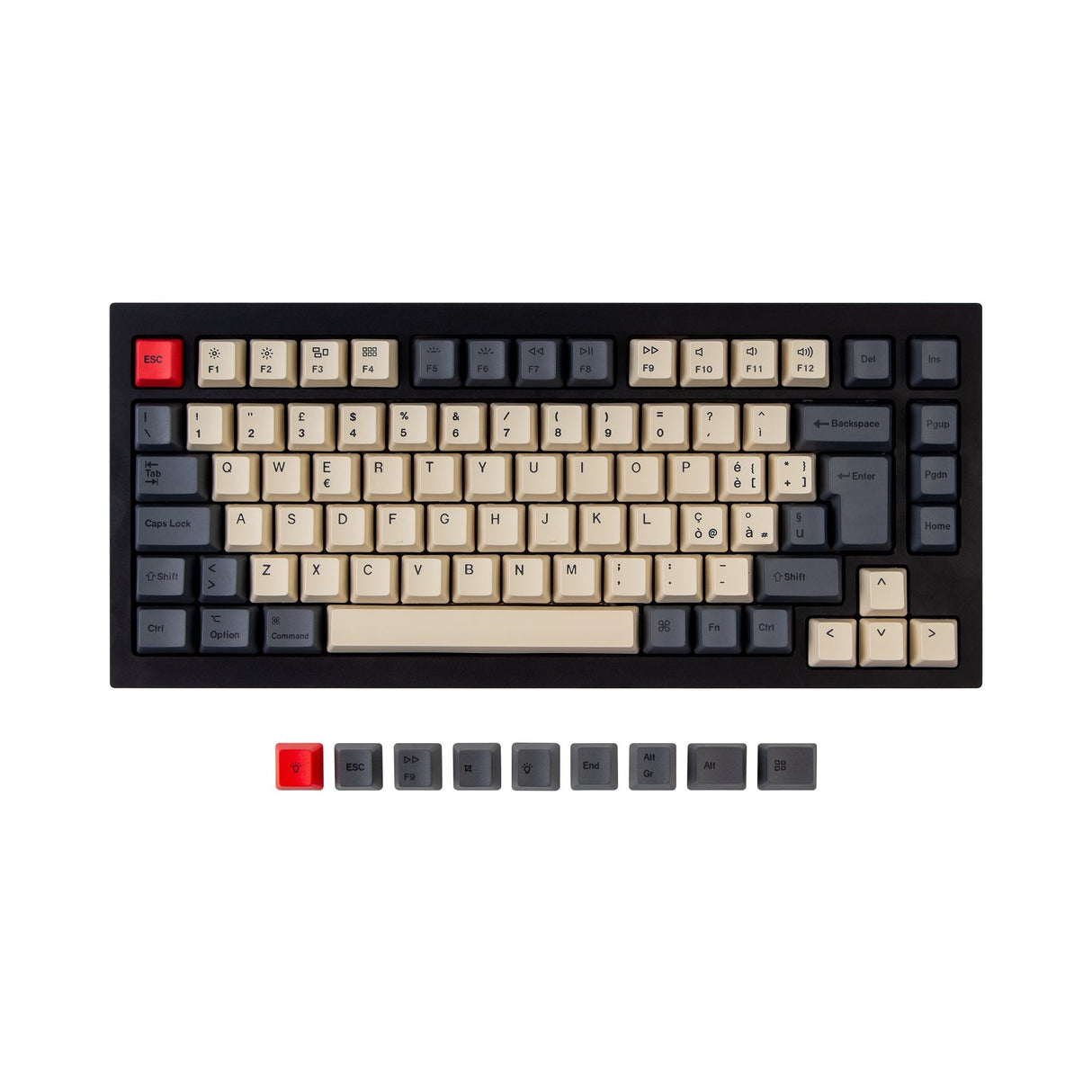 ISO Q1 & K2 OEM Dye-Sub PBT Tastenkappen-Sammlung – Carbon