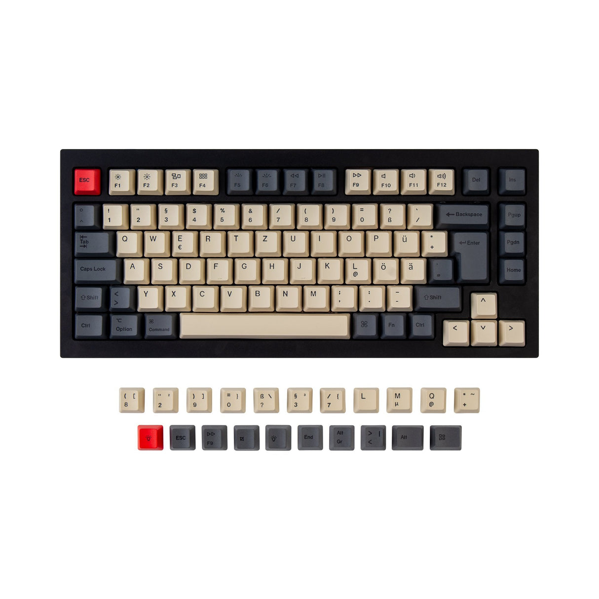 ISO Q1 & K2 OEM Dye-Sub PBT Tastenkappen-Sammlung – Carbon
