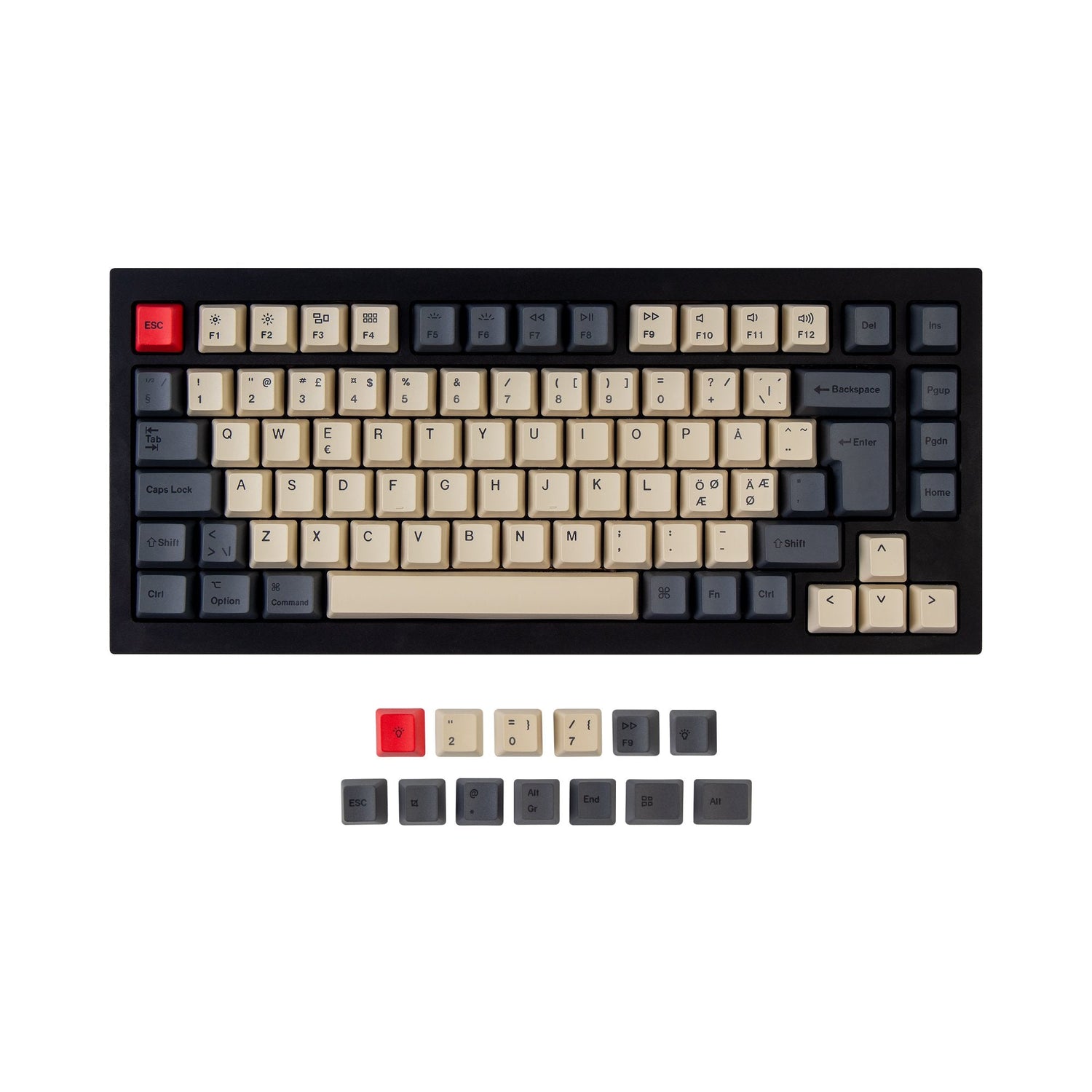 ISO Q1 & K2 OEM Dye-Sub PBT Tastenkappen-Sammlung – Carbon