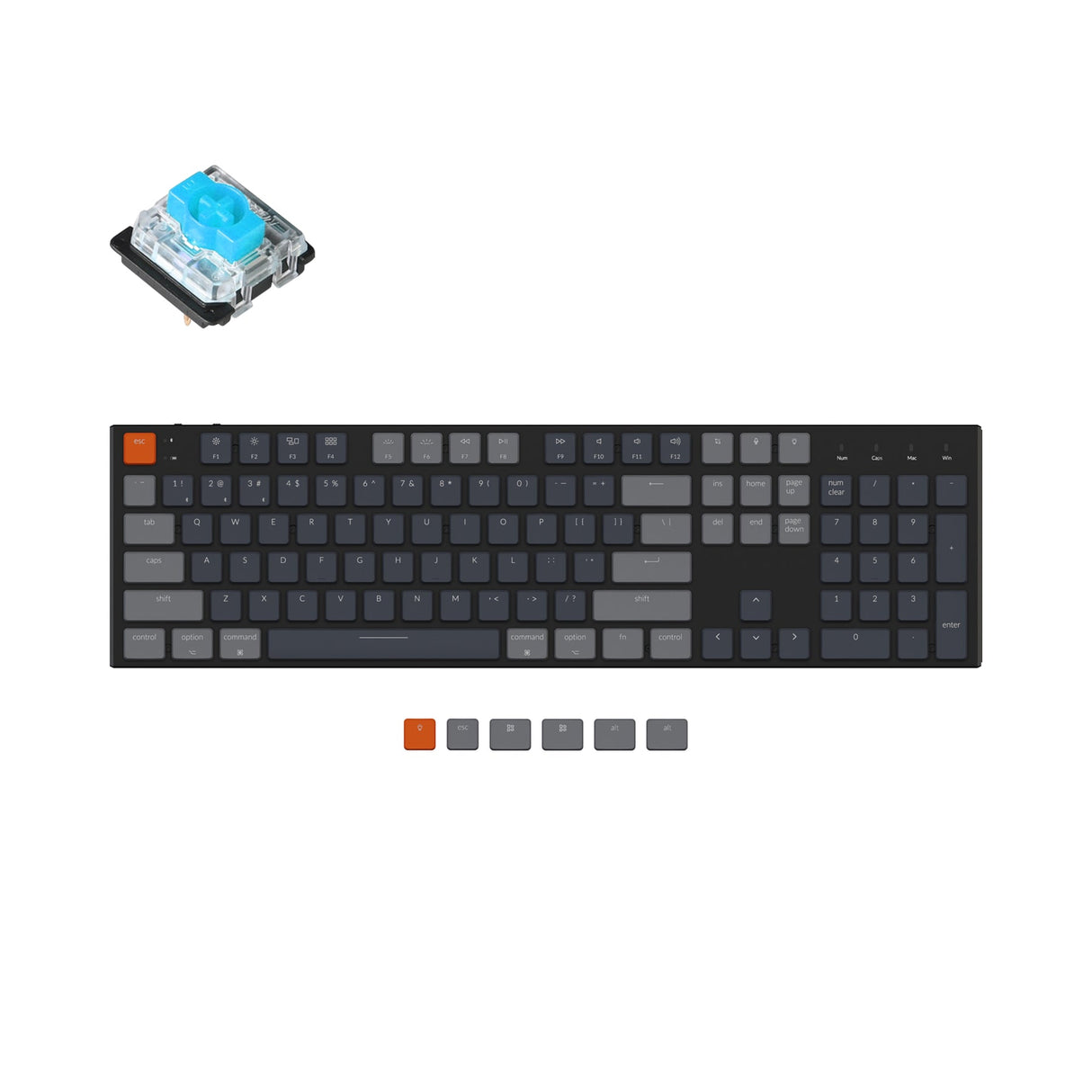 Keychron K5 Ultraflache kabellose mechanische Tastatur (US-ANSI-Layout)
