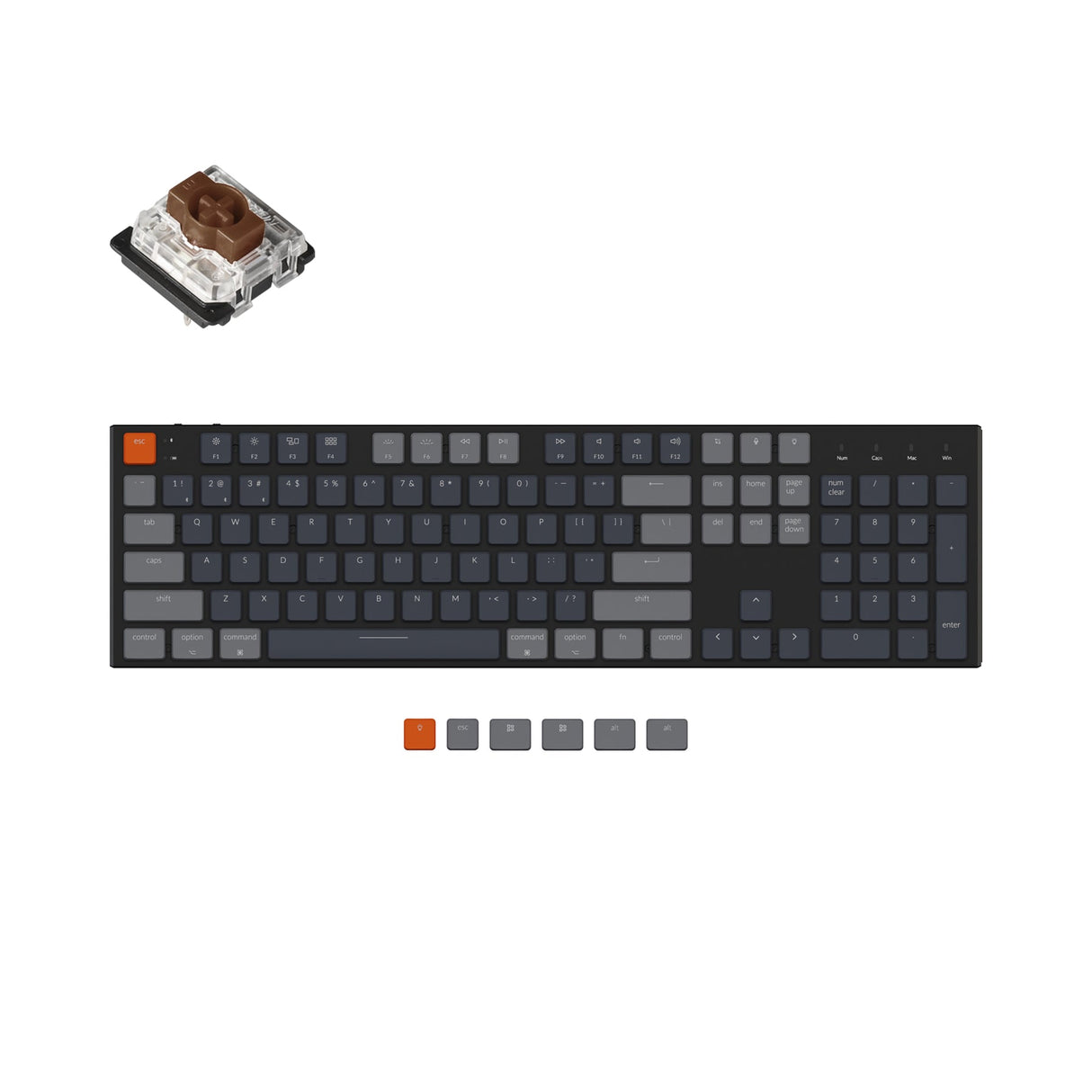 Keychron K5 Ultraflache kabellose mechanische Tastatur (US-ANSI-Layout)
