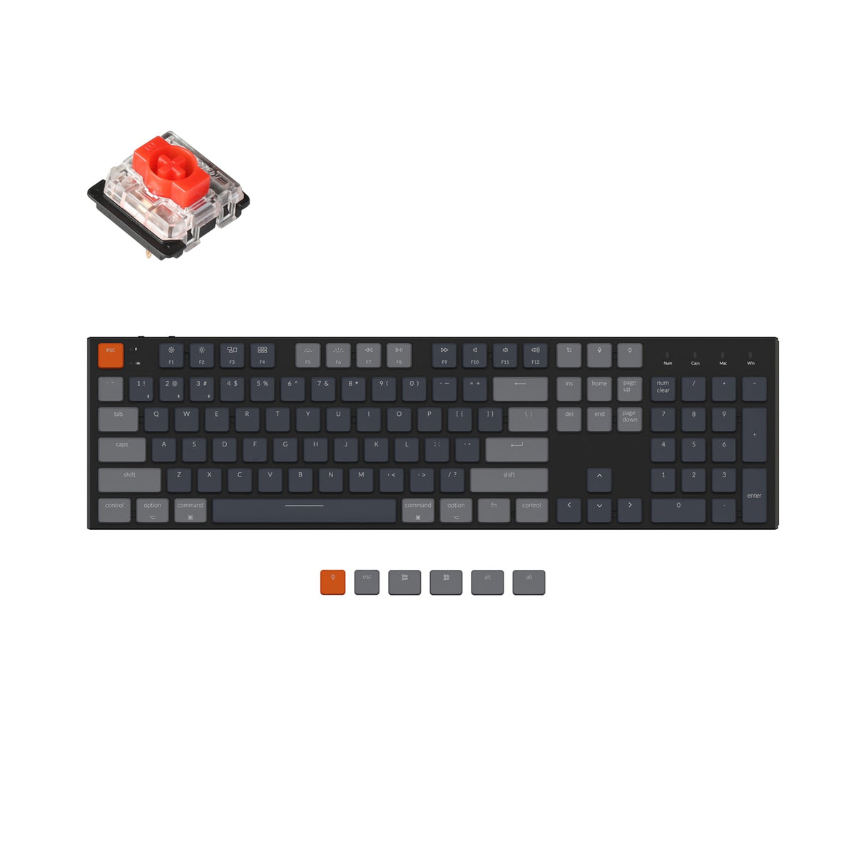 Keychron K5 Ultraflache kabellose mechanische Tastatur (US-ANSI-Layout)