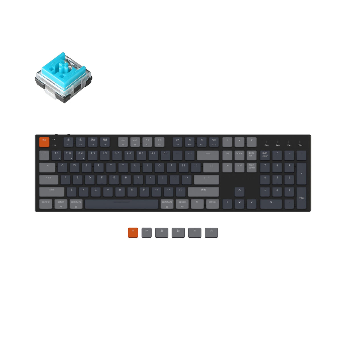 Keychron K5 Ultraflache kabellose mechanische Tastatur (US-ANSI-Layout)