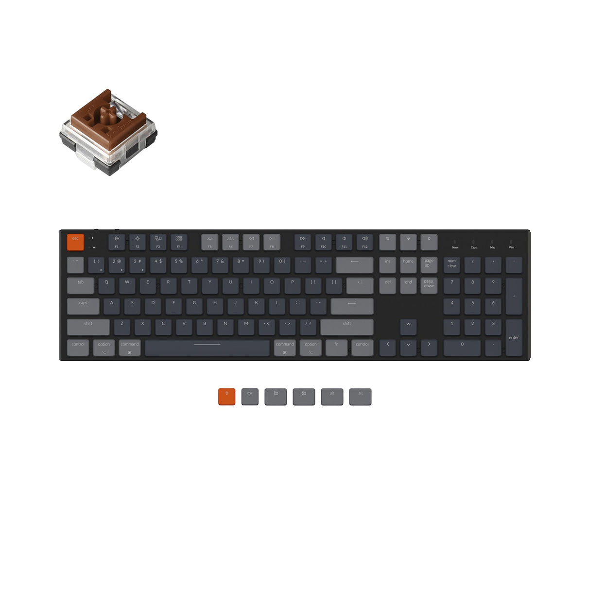 Keychron K5 Ultraflache kabellose mechanische Tastatur (US-ANSI-Layout)