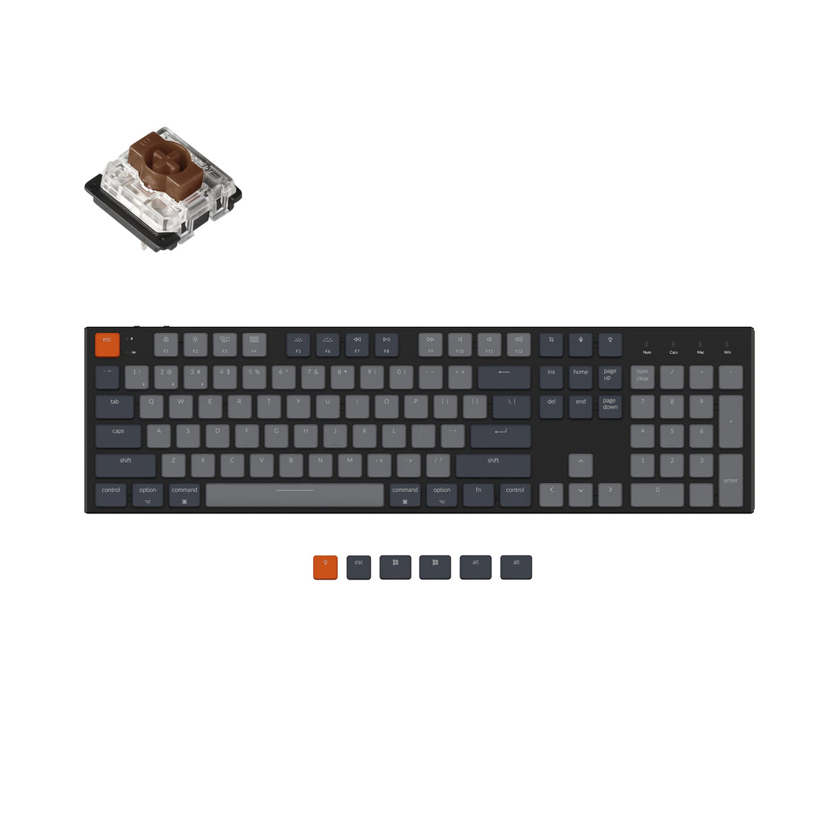 Keychron K5 Ultraflache kabellose mechanische Tastatur (US-ANSI-Layout)