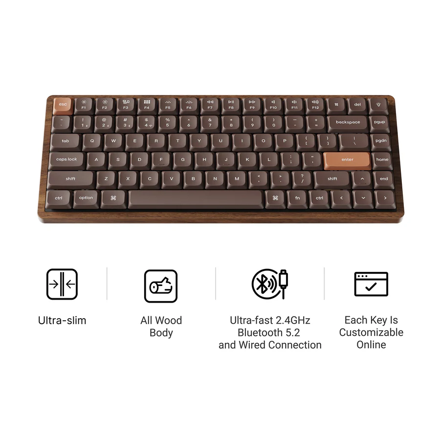 Keychron K3 Max QMK Wireless Custom Mechanical Keyboard - All-Wood Special Edition
