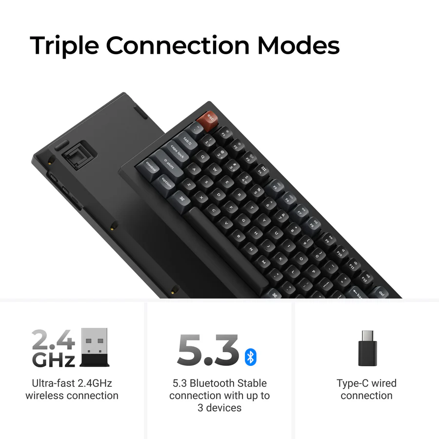 Keychron V1 Ultra 8K Wireless Custom Mechanical Keyboard(US ANSI Layout)