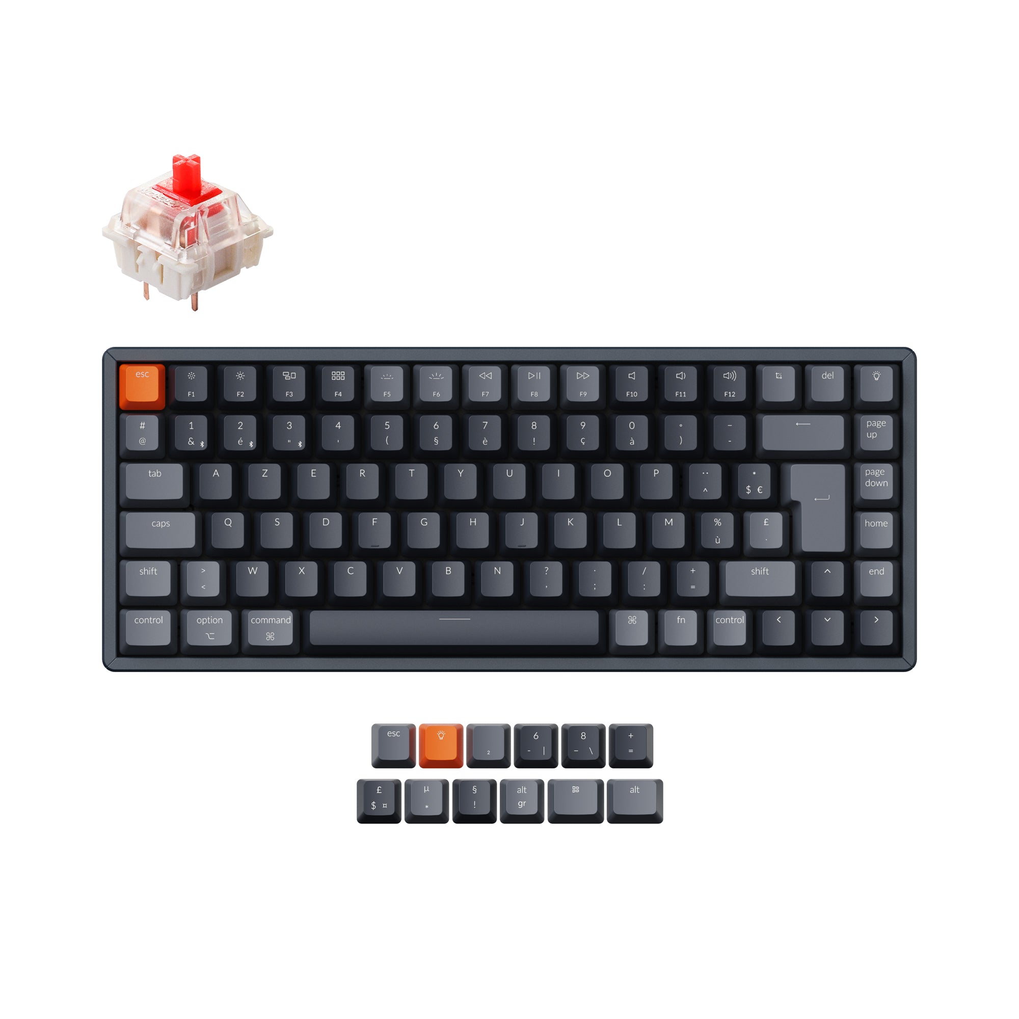 Keychron K2 Wireless Mechanical Keyboard (France ISO-FR Layout) - Version 2