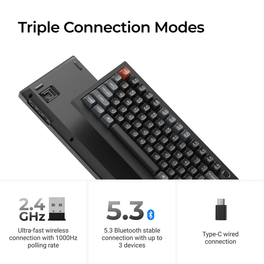 Keychron V6 Ultra 8K Wireless Custom Mechanical Keyboard(US ANSI Layout)