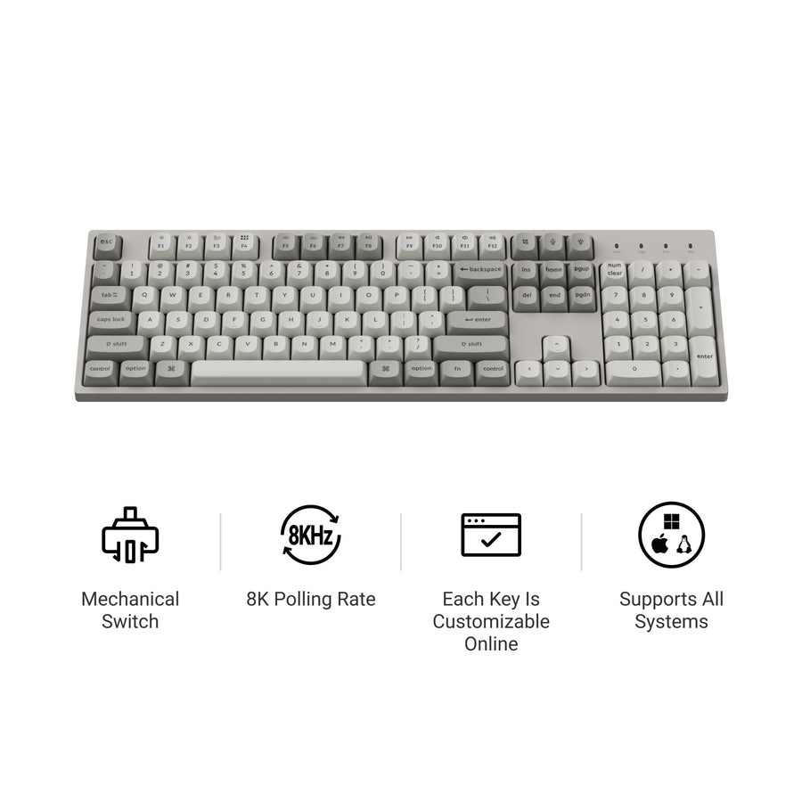 Keychron C2 Pro 8K QMK Wired Custom Mechanical Keyboard (US ANSI Layout)
