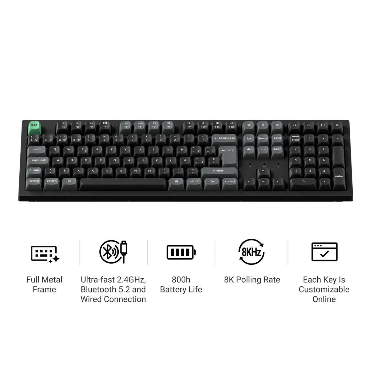 Keychron K10 Ultra 8K Wireless Custom Mechanical Keyboard (ISO Layout ...