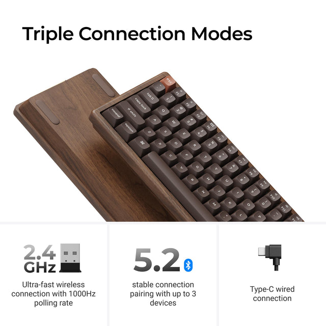 Keychron K2 HE Wireless Magnetic Switch Custom Keyboard - All-Wood Special Edition(US ANSI Layout)