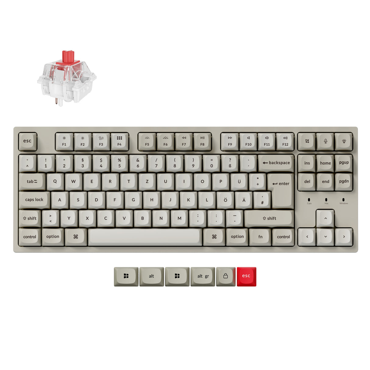 Keychron C1 Pro 8K QMK Wired Custom Mechanical Keyboard ISO Layout Collection