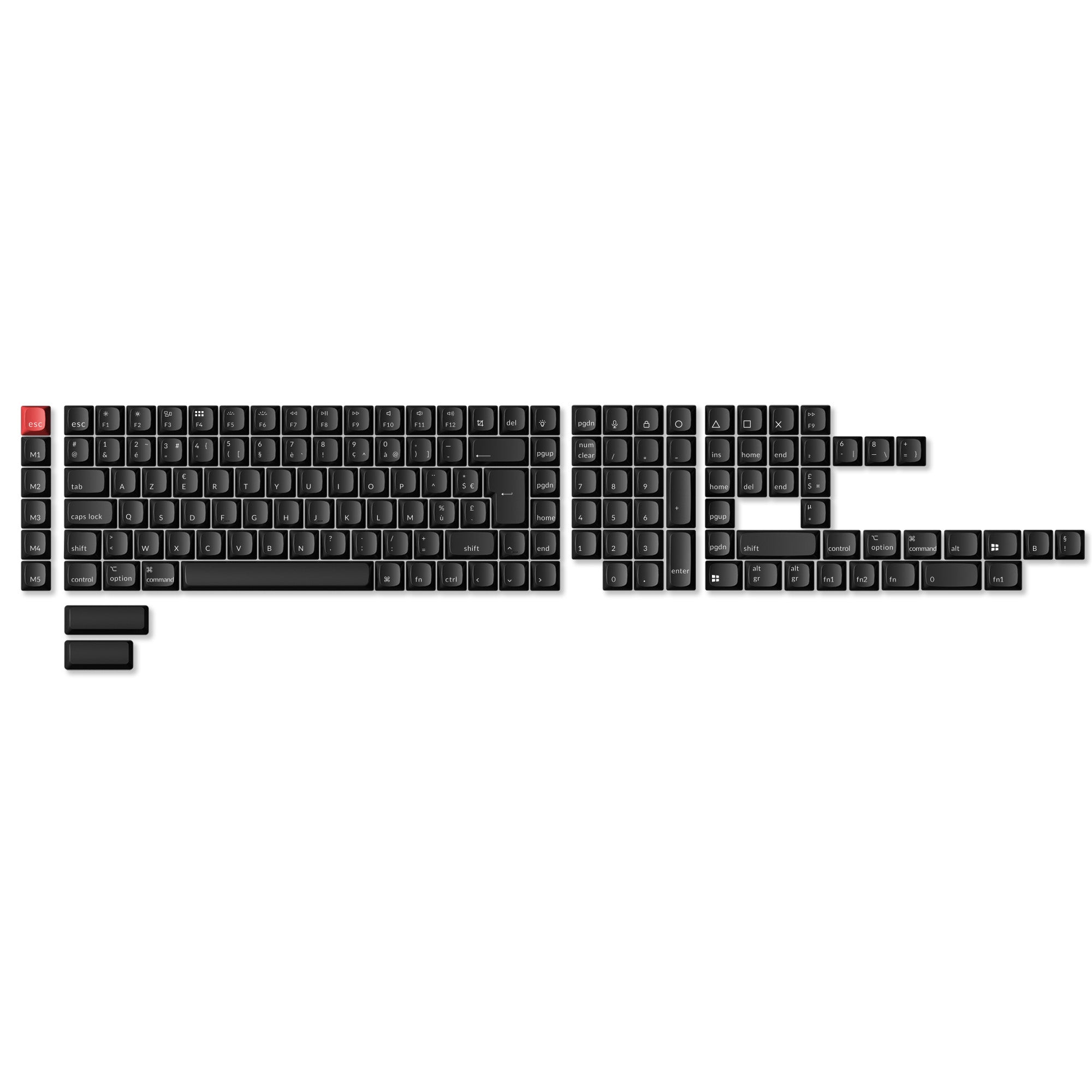 ISO Shine-Through ABS OSA Vollständiges Keycap-Set