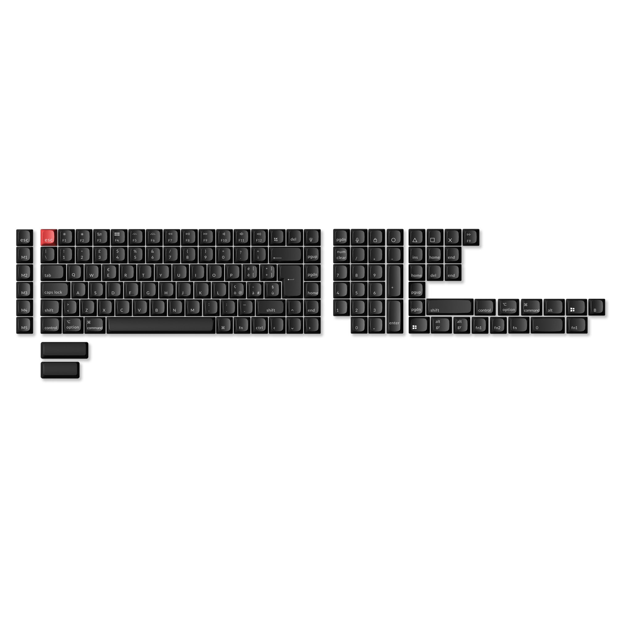ISO Shine-Through ABS OSA Vollständiges Keycap-Set