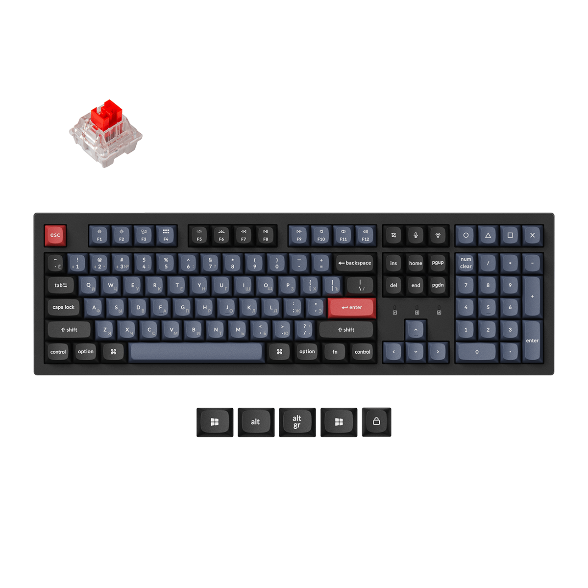 Keychron K10 Pro QMK/VIA Wireless Mechanical Keyboard (Russian RU Layo ...