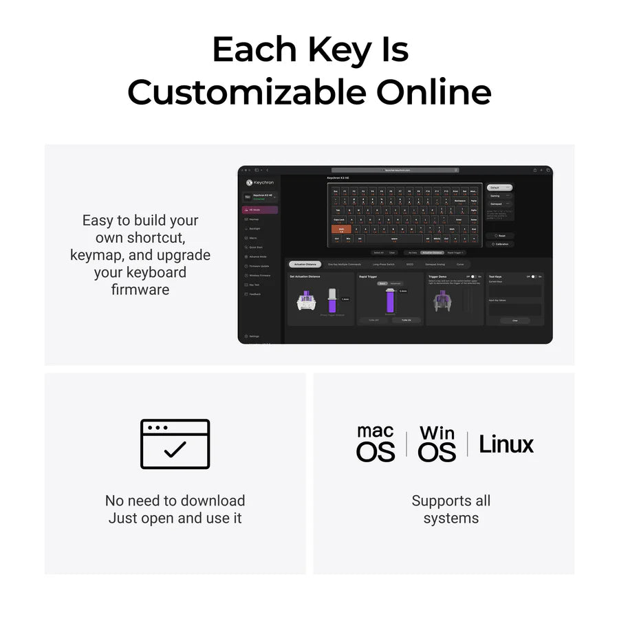 Keychron K3 HE Wireless Magnetic Switch Custom Keyboard(US ANSI Layout)
