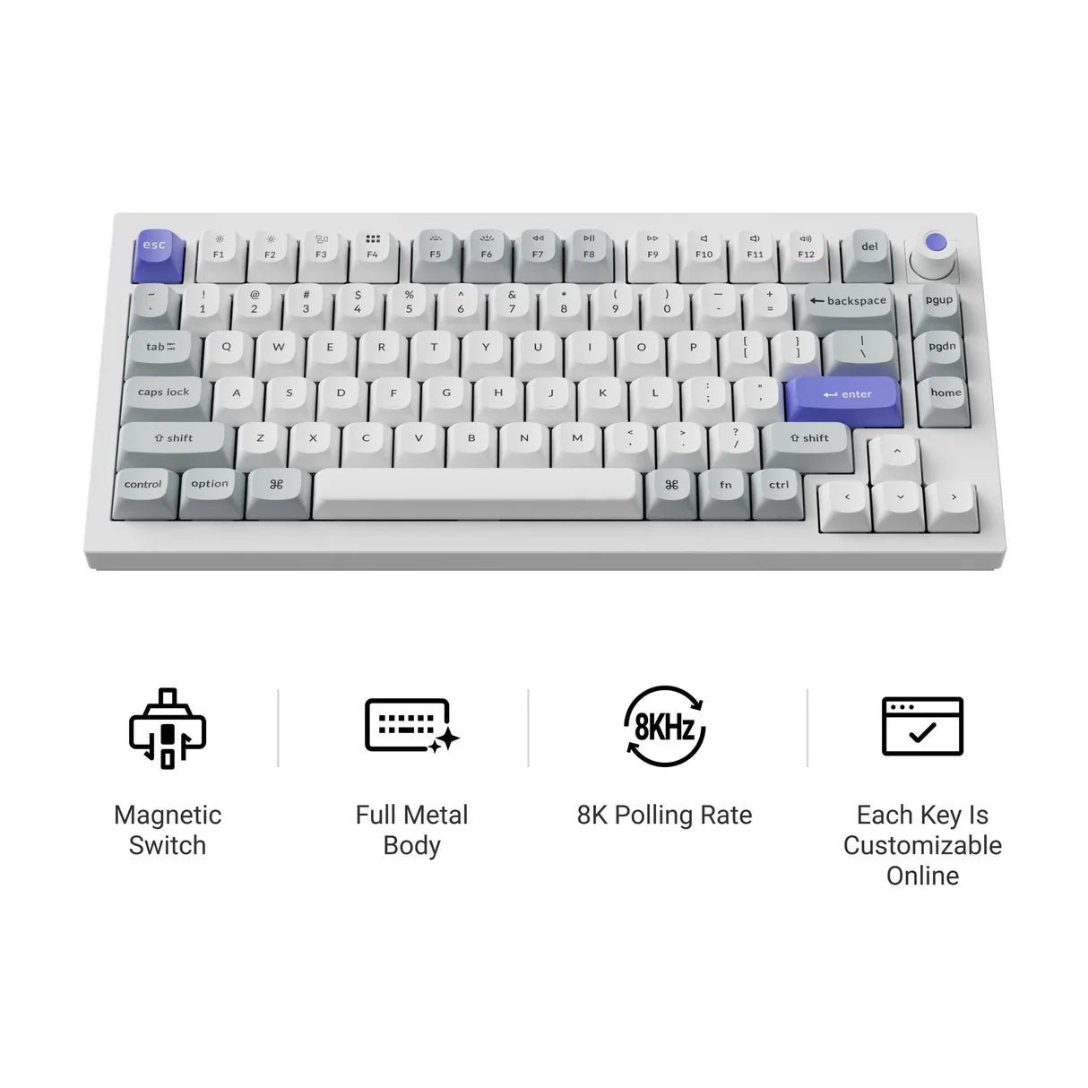 Keychron Q1 HE 8K Magnetische Schalter Tastatur(US ANSI layout)