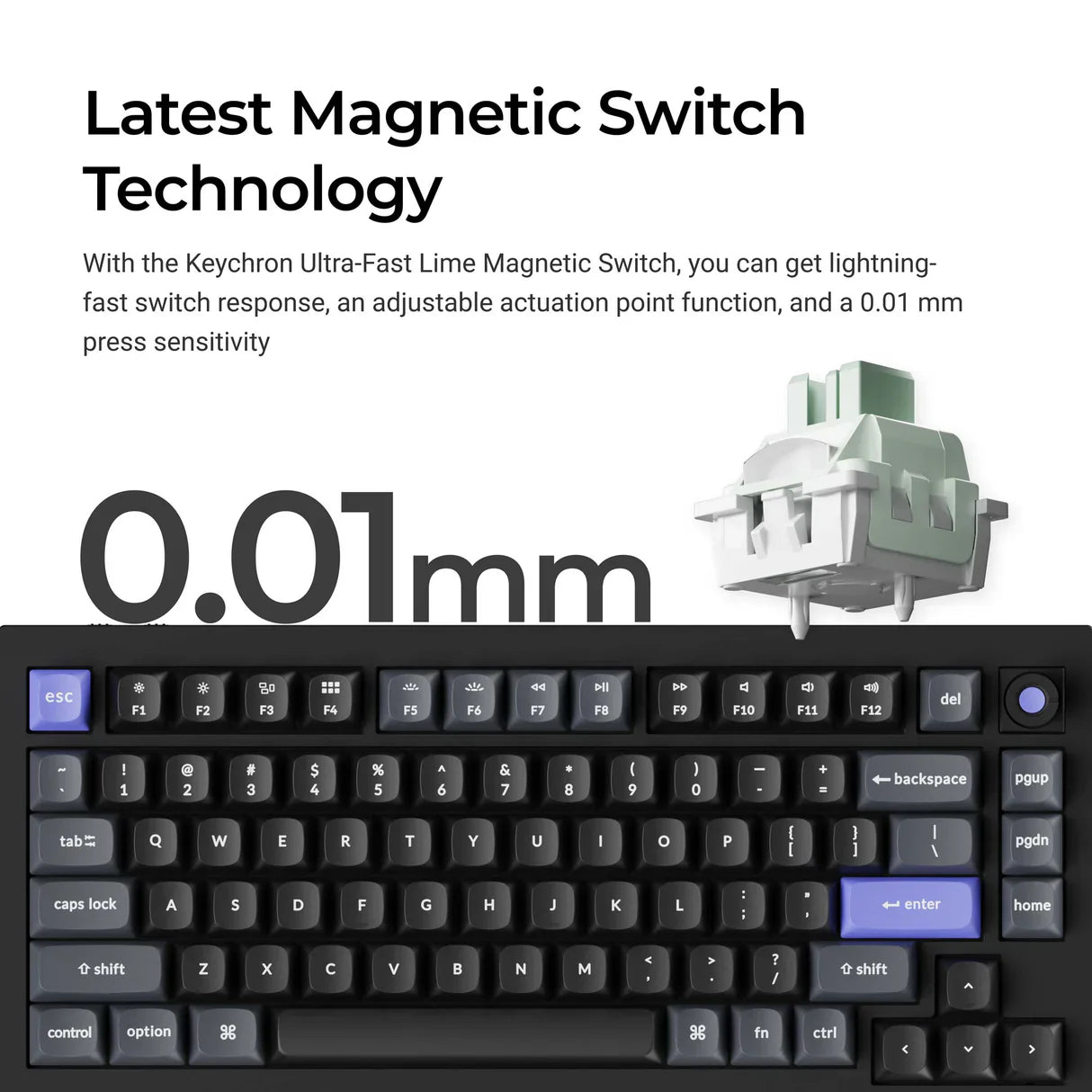 Keychron Q1 HE 8K Magnetische Schalter Tastatur(US ANSI layout)