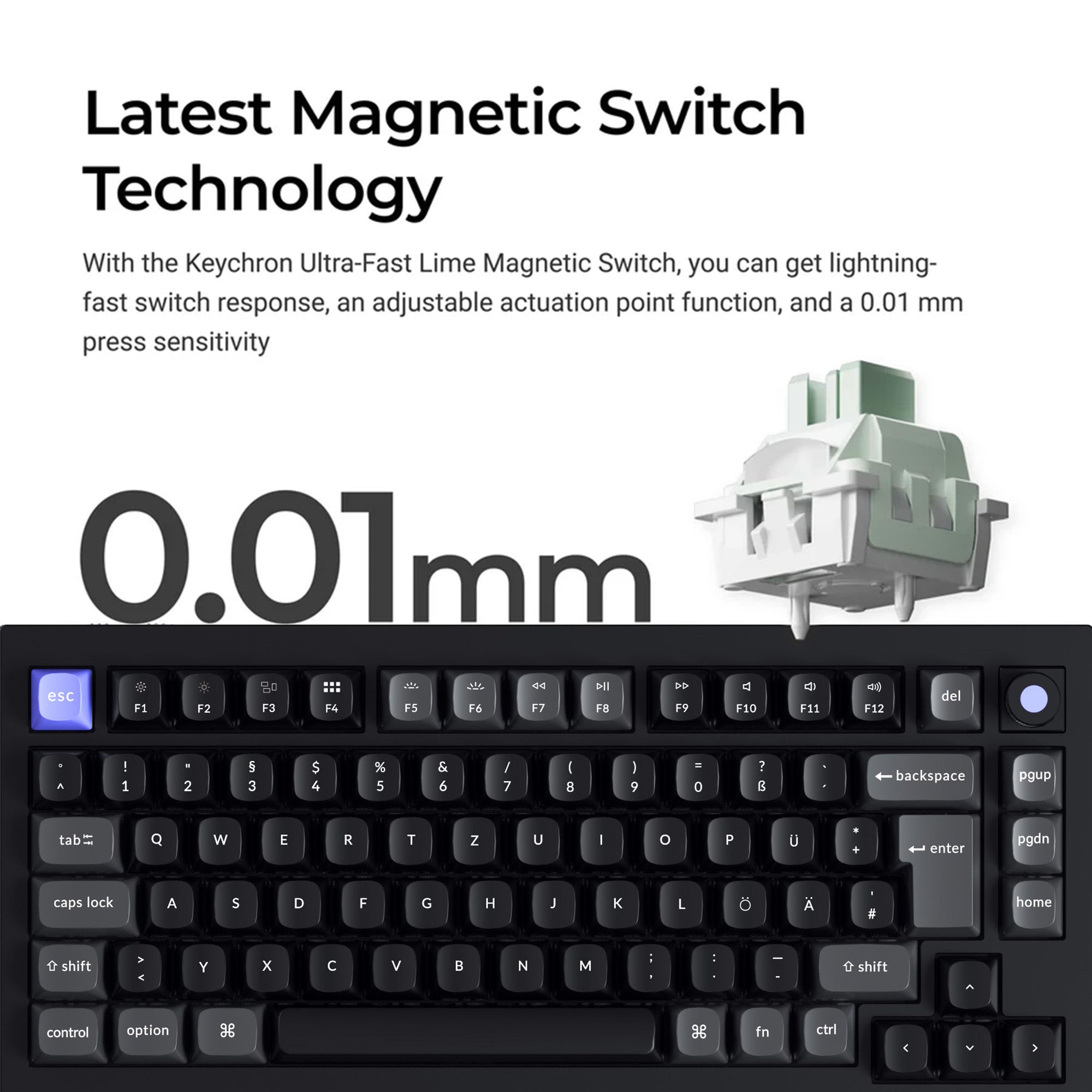 Keychron Q1 HE 8K Magnetic Switch Keyboard (ISO layout Only Wired Keyboard)
