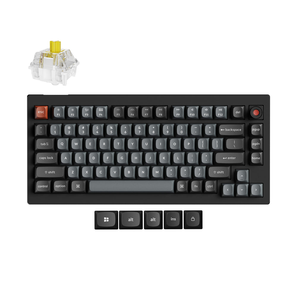 Keychron V1 8K QMK Wired Custom Mechanical Keyboard (US ANSI Layout Only Wired Keyboard)