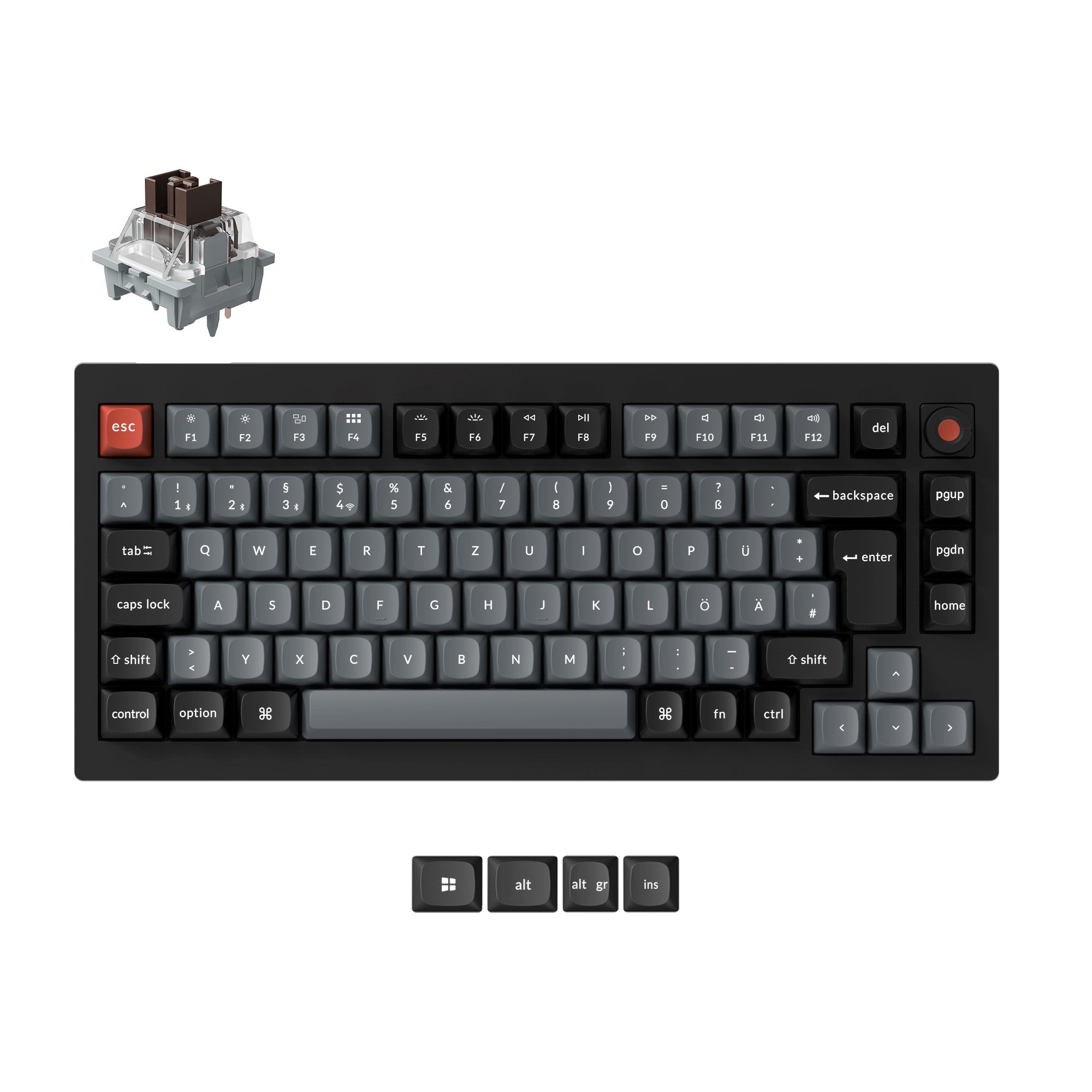Keychron V1 8K QMK Wired Custom Mechanical Keyboard ISO Layout Collection
