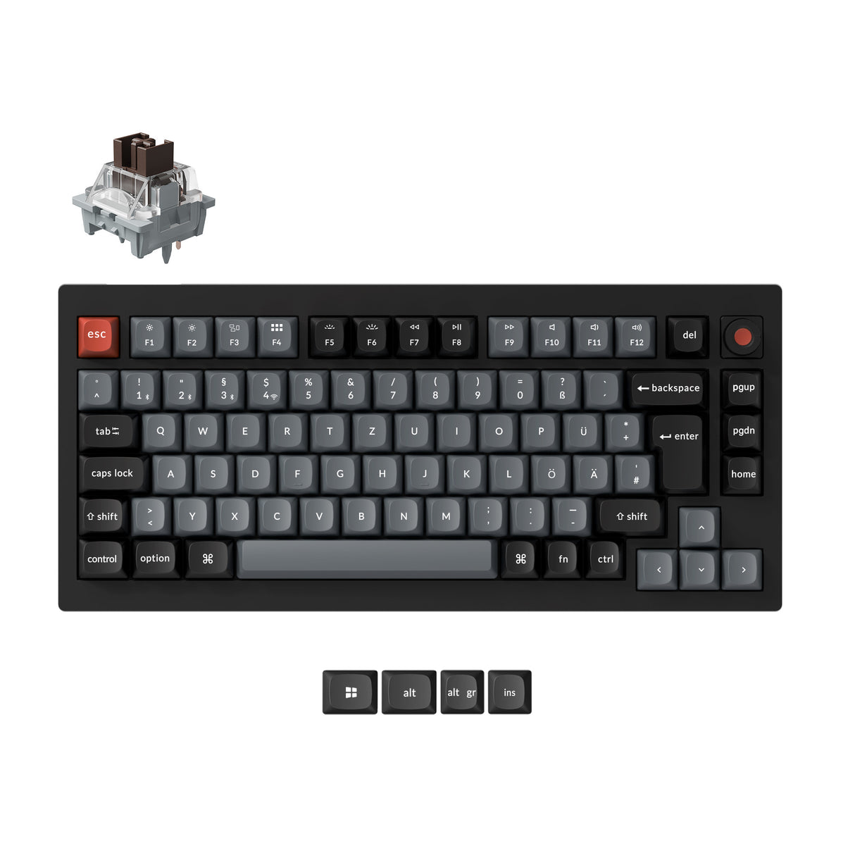 Keychron V1 8K QMK Wired Custom Mechanical Keyboard ISO Layout Collection