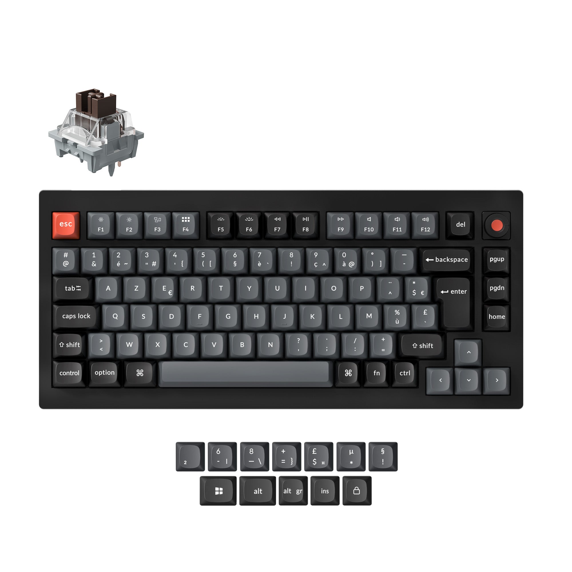Keychron V1 8K QMK Wired Custom Mechanical Keyboard ISO Layout Collection