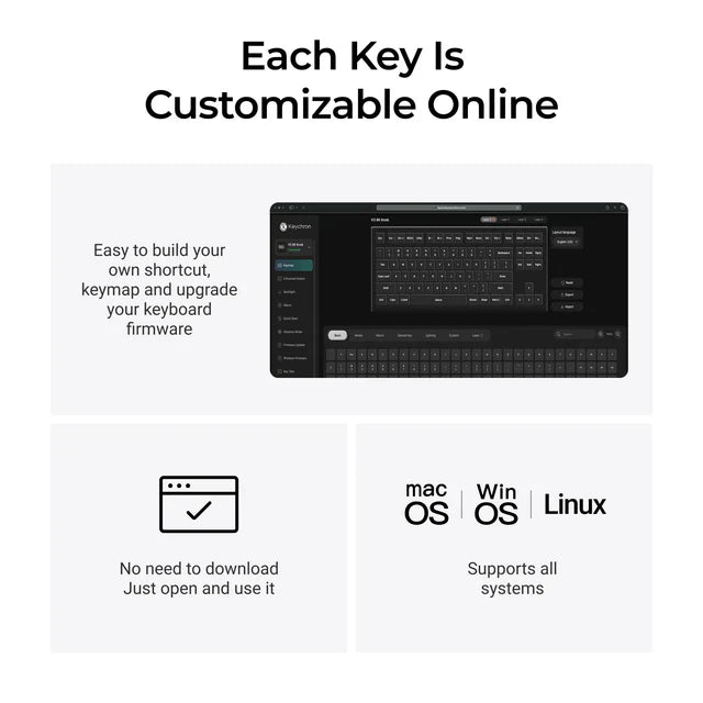 Keychron V3 8K QMK Wired Custom Mechanical Keyboard(ANSI US Layout)