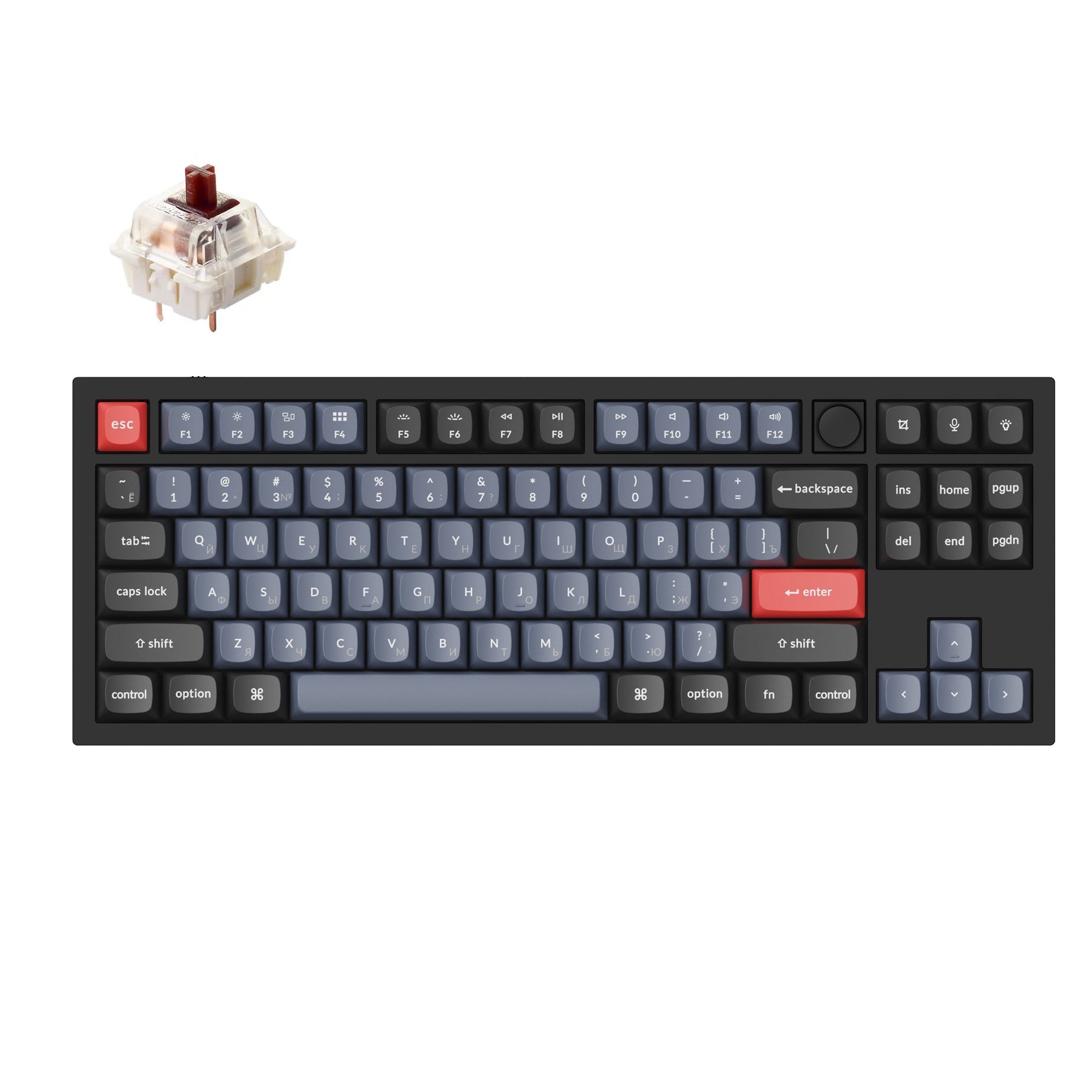 Keychron Q3 QMK Custom Mechanical Keyboard (Russian RU Layout)