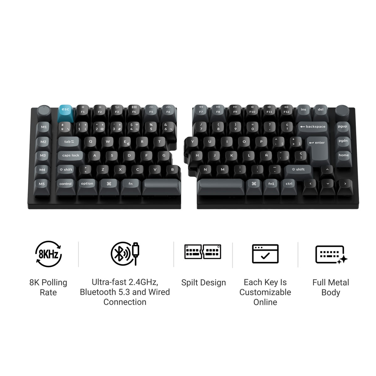Keychron Q11 Ultra 8K Wireless Custom Mechanical Keyboard ISO Layout C ...