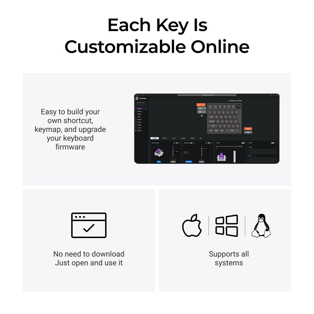 Lemokey L0 HE Einhändiges Magnetisches Schalter Gaming-Tastatur