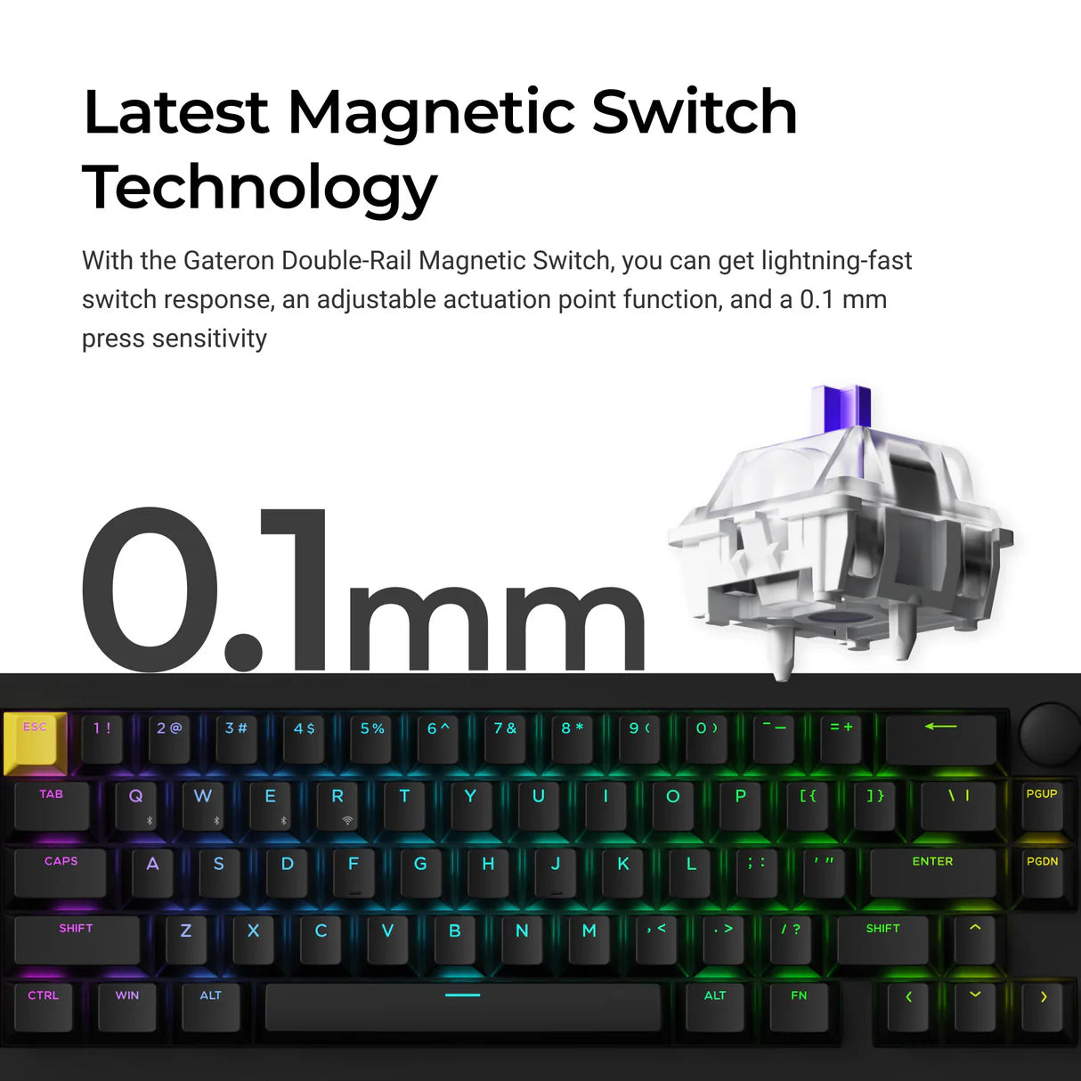 Lemokey P2 HE Wireless Magnetischer Schalter Benutzerdefinierte Gaming-Tastatur (US ANSI Layout)