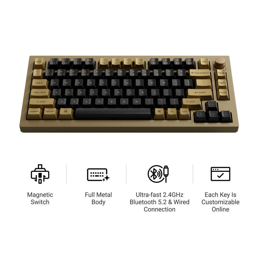Keychron Q1 HE QMK Wireless Custom Keyboard - Kupfer Edition(US ANSI Layout)