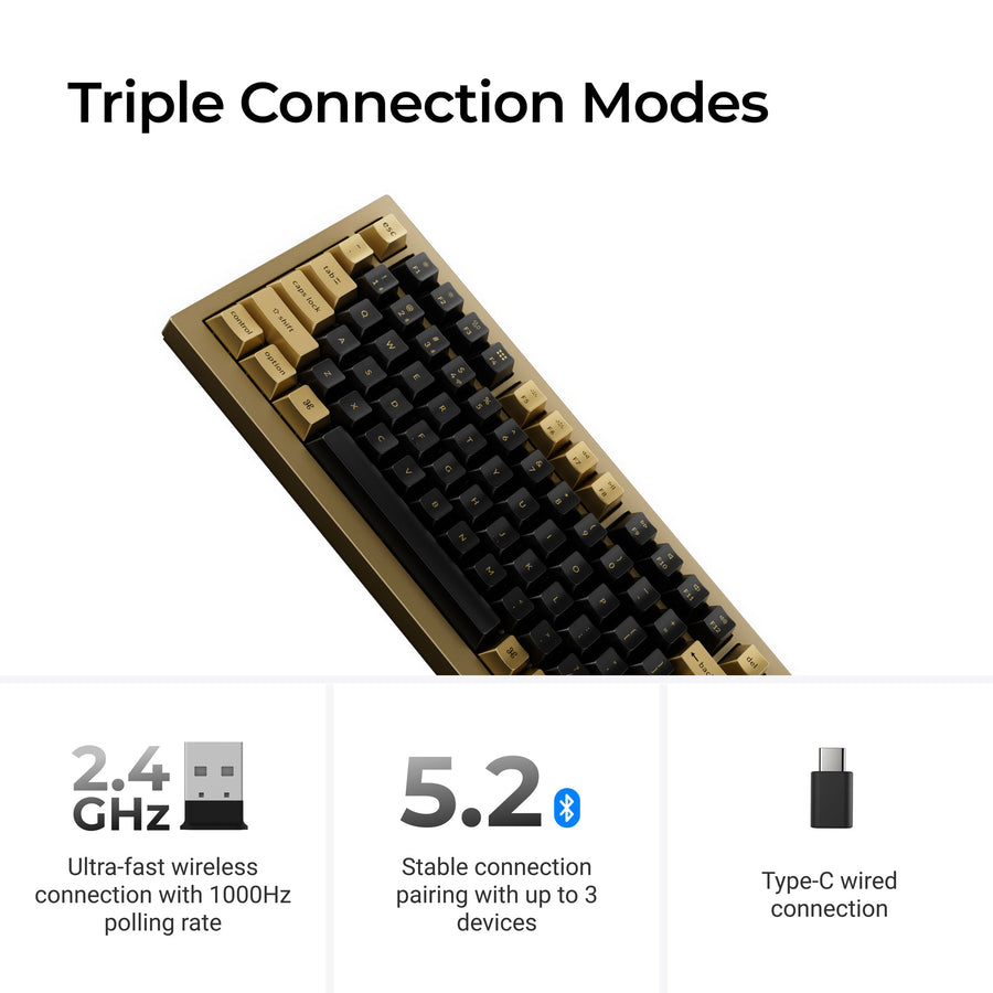 Keychron Q1 HE QMK Wireless Custom Keyboard - Copper Edition(US ANSI Layout)