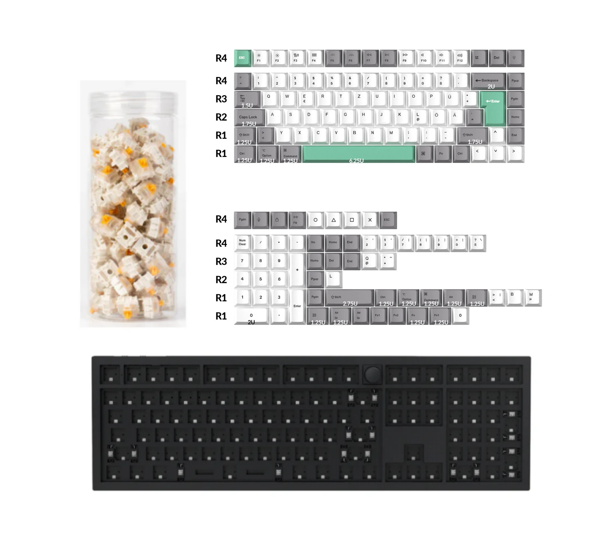 Keychron Q6 HE QMK Kabellose Benutzerdefinierte Tastatur ISO Layout Kollektion